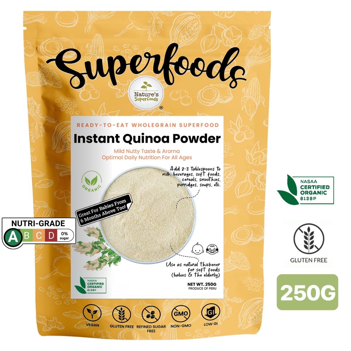 INSTANT QUINOA POWDER 250G FRONT (CERT) (1)