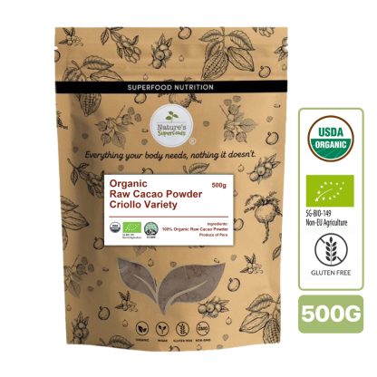 Raw Cacao Powder 500G - Front (CERT)