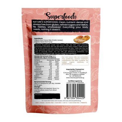 Sweet Raw Cacao Nibs 150G - Back