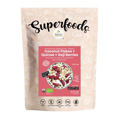Coconut Flakes + Quinoa + Goji Berries Cereal Mix 290G Front