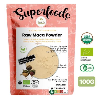 Raw Maca Powder 100G - Front (CERT)