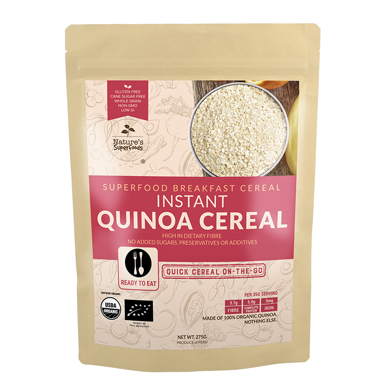 Organic Instant Quinoa Breakfast Cereal-400g resealable pack