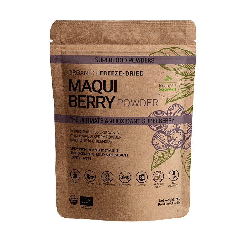 Organic Maqui Berry Powder 75g front