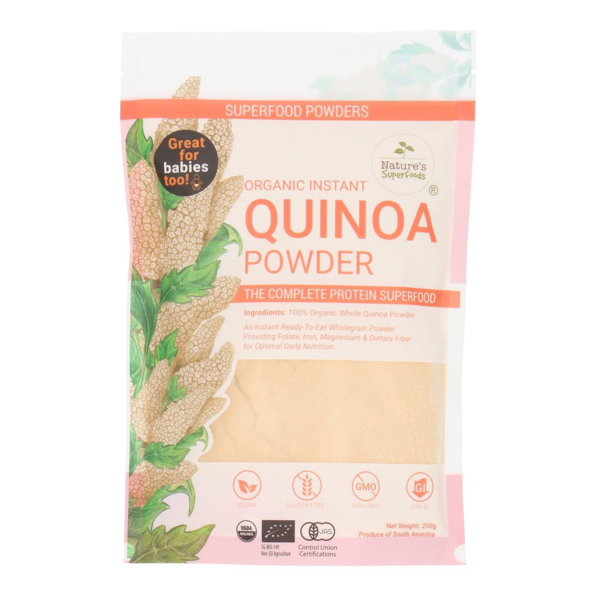 Organic Instant Quinoa Powder-250g resealable pack