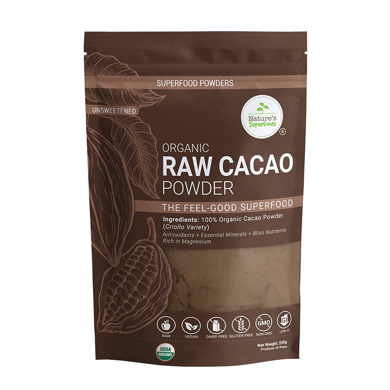 Organic Raw Cacao Powder 250g front