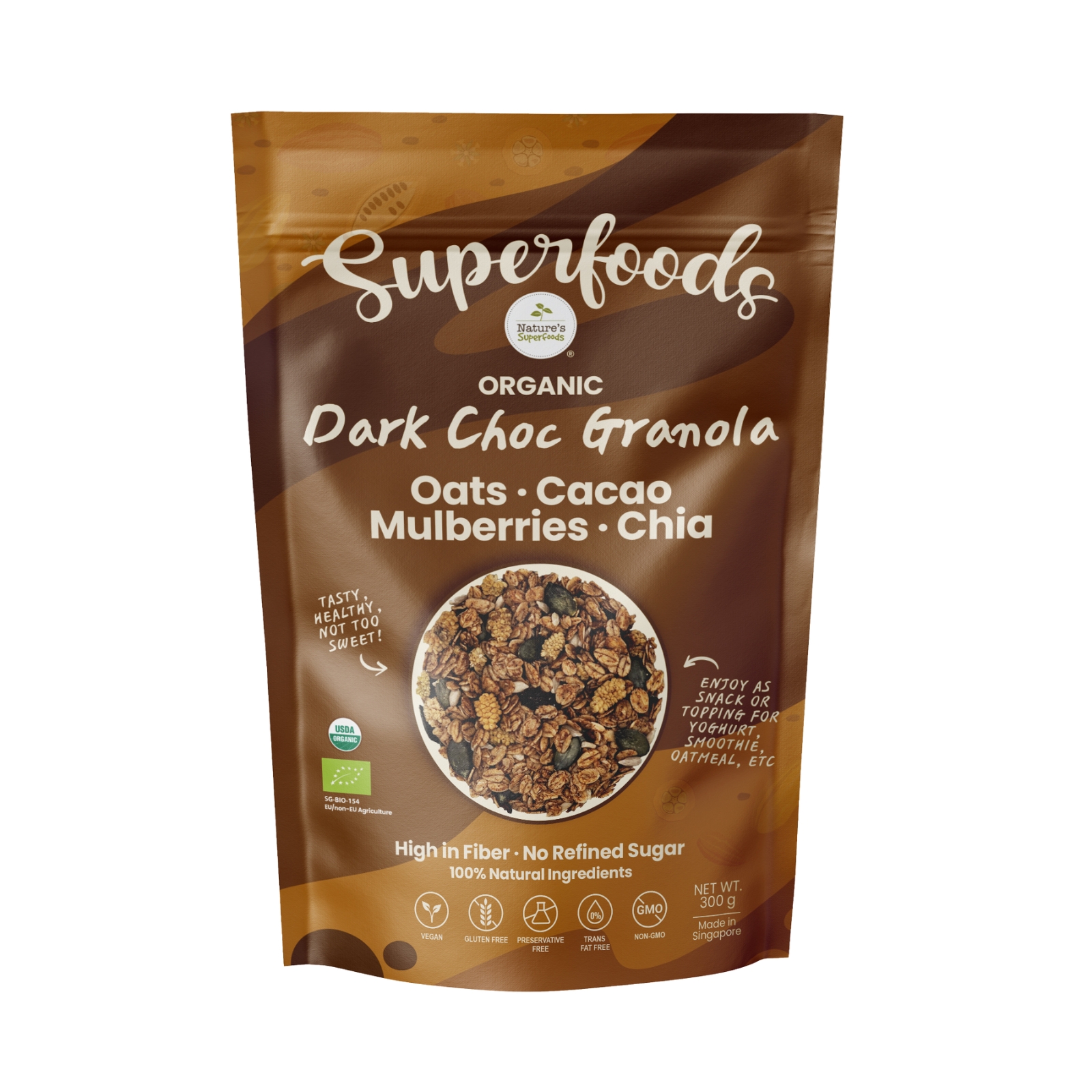 Dark Chocolate Granola 300G Front
