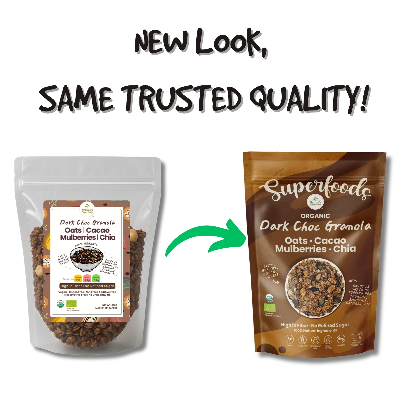 Dark Chocolate Granola 300G New Look