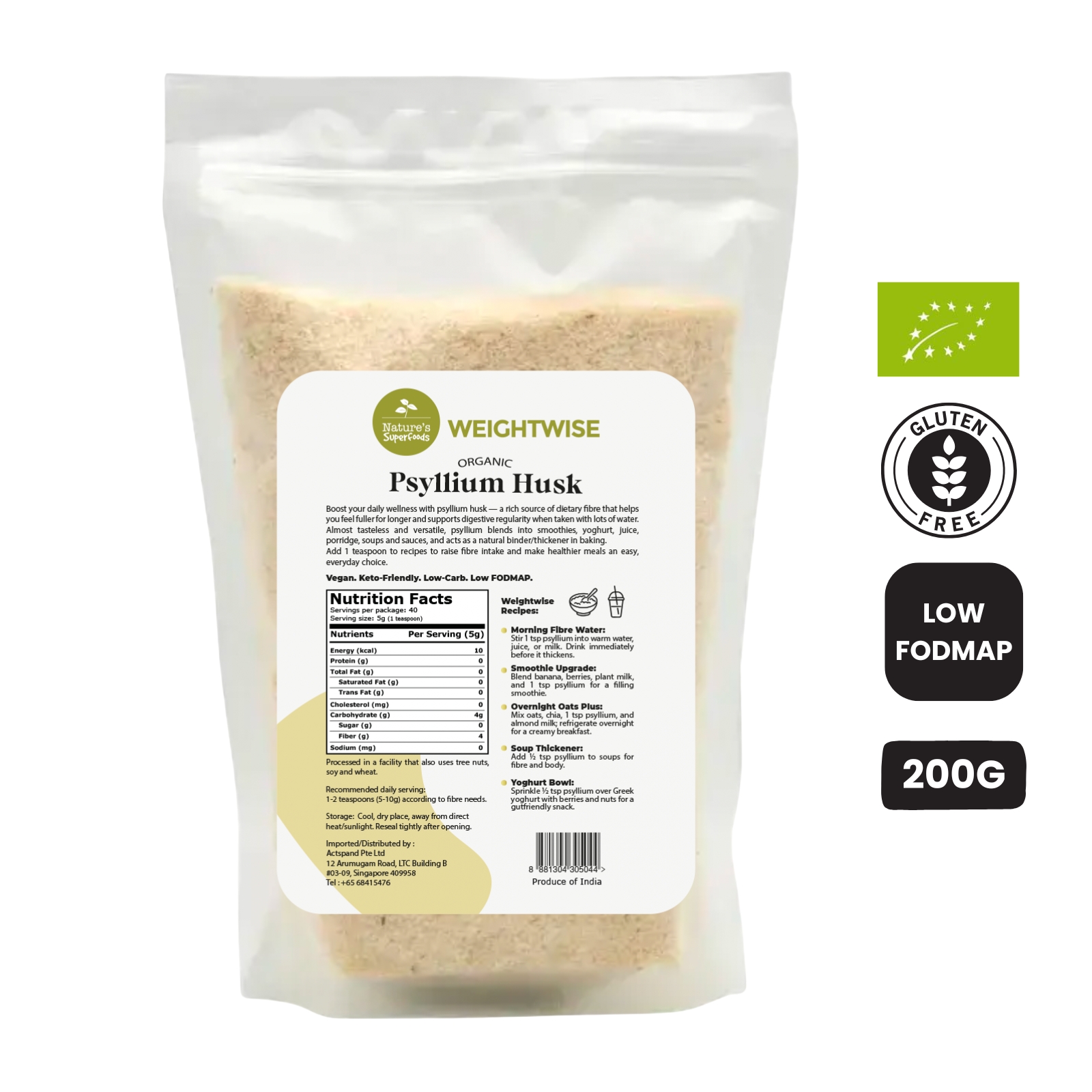 Psyllium Husk 200 G Back