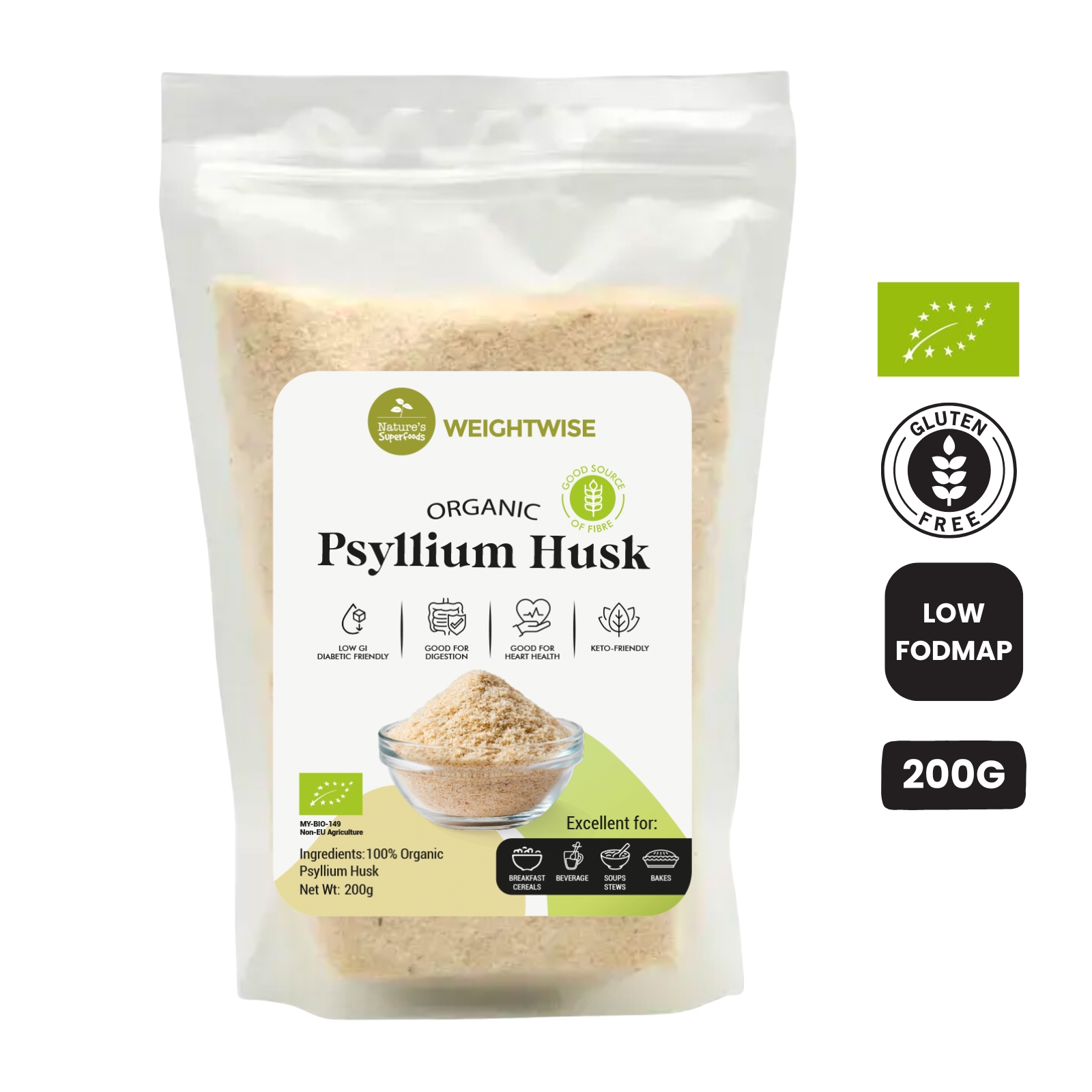 Psyllium Husk 200 G Front
